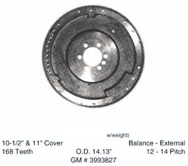 Chevelle or Nova 454 Manual Transmission Clutch Flywheel, 168 Tooth, Angle 3