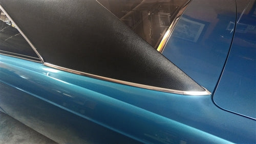 1966 - 1967 Chevelle Vinyl Top Chrome Trim Moldings Set, 4 Pieces, Angle 2