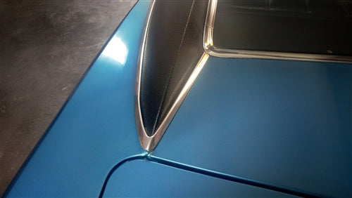 1966 - 1967 Chevelle Vinyl Top Chrome Trim Moldings Set, 4 Pieces, Angle 3