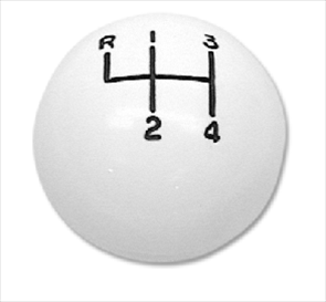 1965 - 1968 Nova Shifter Knob Ball, White 4 Speed, 5/16 Inch Thread