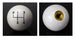 White 4 Speed Shifter Knob Ball for 3/8 Inch Coarse Thread Handles, Angle 2