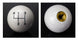 White 4 Speed Shifter Knob Ball for 3/8 Inch Coarse Thread Handles, Angle 2