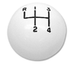 White 4 Speed Shifter Knob Ball for 3/8 Inch Coarse Thread Handles, Angle 3