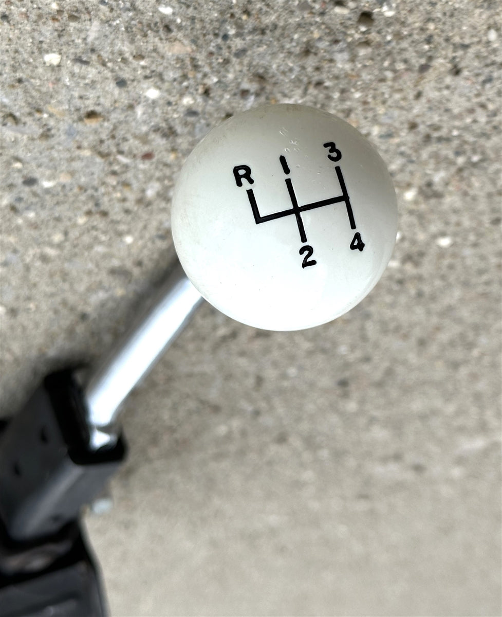 White 4 Speed Shifter Knob Ball for 3/8 Inch Coarse Thread Handles, Angle 4