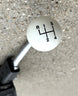 White 4 Speed Shifter Knob Ball for 3/8 Inch Coarse Thread Handles, Angle 4