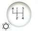 Shifter Knob Ball, White 4 Speed, 3/8 Inch FINE THREAD