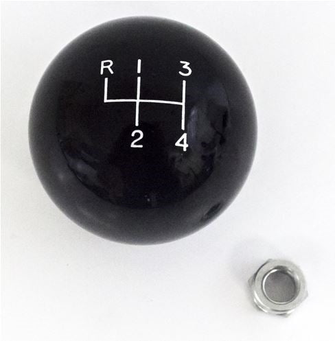 OE Style Black 4 Speed Shifter Knob Ball, 3/8 Inch Coarse Thread, 2-1/4" Diameter
