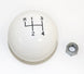 White 4 Speed Shifter Knob Ball, 3/8 Inch Coarse Thread, 2-1/4" Diameter