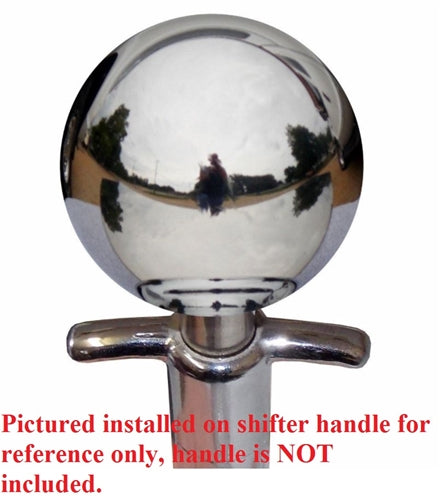 1964 - 1967 Chevelle and Nova Chevy II Chrome 4-Speed Shift Knob Ball, 9/16-18", Original Style, Angle 2