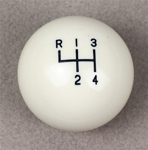 1964 - 1967 Chevelle and Nova Chevy II White 4-Speed Shift Knob Ball, 9/16-18", Original Style