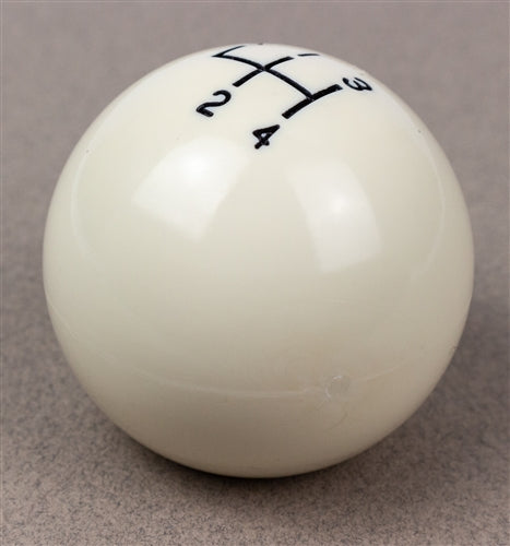1964 - 1967 Chevelle and Nova Chevy II White 4-Speed Shift Knob Ball, 9/16-18", Original Style, Angle 2