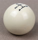 1964 - 1967 Chevelle and Nova Chevy II White 4-Speed Shift Knob Ball, 9/16-18", Original Style, Angle 2