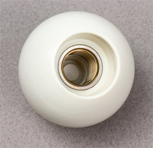 1964 - 1967 Chevelle and Nova Chevy II White 4-Speed Shift Knob Ball, 9/16-18", Original Style, Angle 3