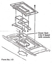 1968 - 1972 Nova Upper Console Shifter Plate Boot Slider Seal, 4-Speed, Angle 2
