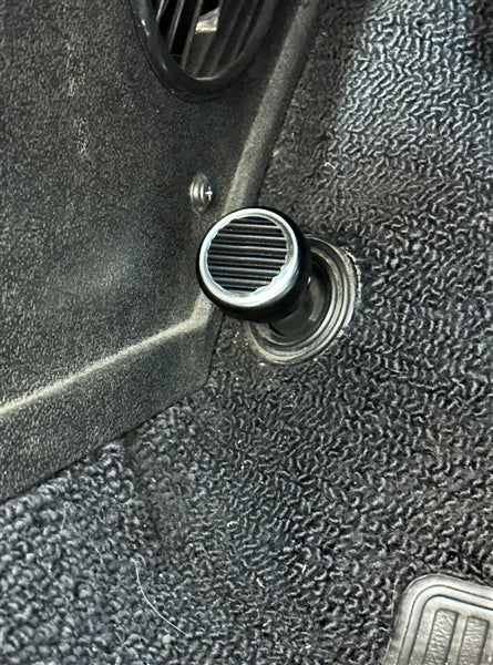 1964 - 1972 Chevelle or Nova Custom Billet Aluminum Headlight Dimmer Switch Cover, RIBBED BLACK ANODIZED, Angle 2