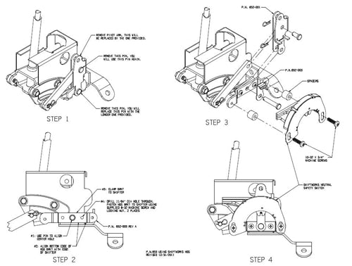 1969 - 1981 Neutral Safety / Backup Light Switch Conversion, Angle 3