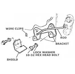 1964 - 1968 Chevelle and Nova Backup Reverse Light Switch Mounting Kit with Rod, Muncie 4-Speed, Angle 2