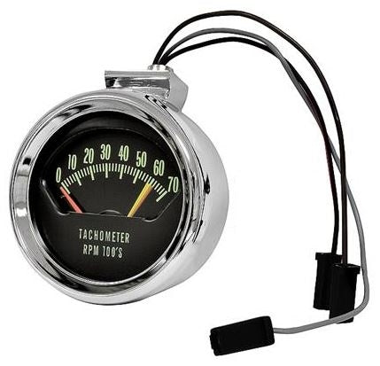 1966 Chevelle Tachometer, Knee Knocker, 6200 Red Line