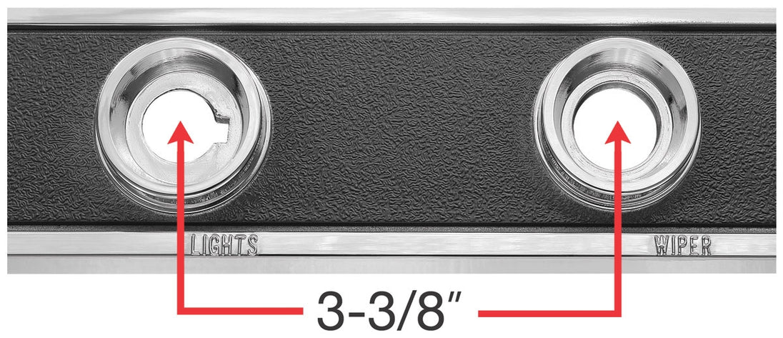 a 1967 Chevelle Upper Dash Ignition Strip Trim Panel, Angle 4