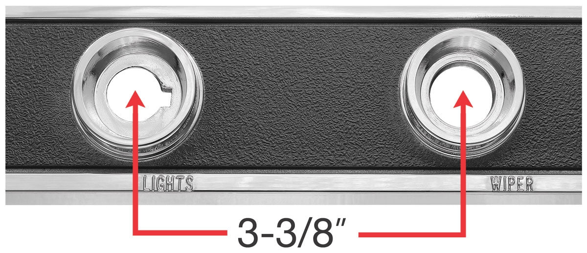 a 1967 Chevelle Upper Dash Ignition Strip Trim Panel, Angle 4