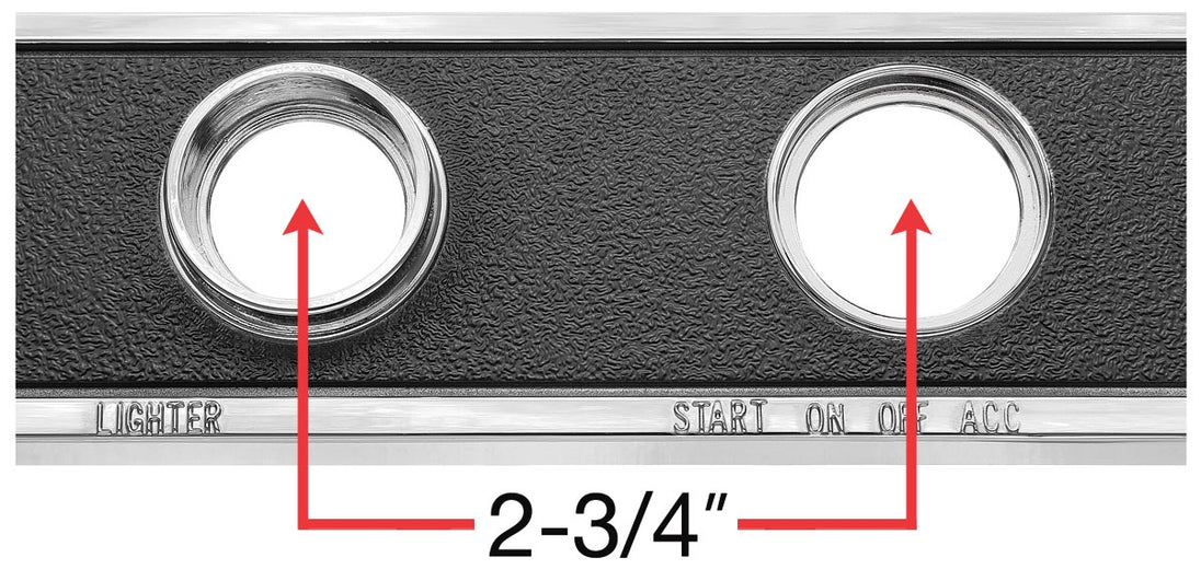 a 1967 Chevelle Upper Dash Ignition Strip Trim Panel, Angle 5