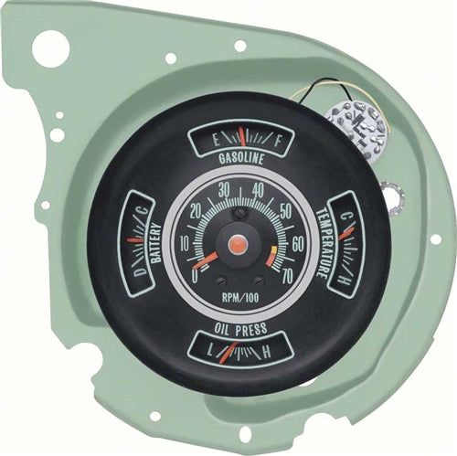 1969 Chevelle Tachometer with Fuel, Battery, Temperature, and Oil Gauges, 5700 Redline