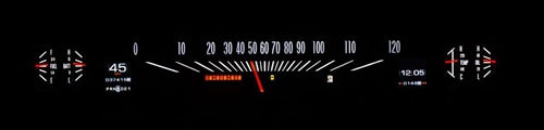 1966 - 1967 Chevelle Dash Instrument Cluster Gauges Set, RTX : Speedometer, Tachometer, Oil Pressure, Water Temp, Angle 4
