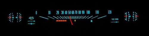 1966 - 1967 Chevelle Dash Instrument Cluster Gauges Set, RTX : Speedometer, Tachometer, Oil Pressure, Water Temp, Angle 6