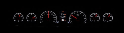 1966 - 1967 Chevelle Dash Instrument Cluster Gauges Set, HDX : Speedometer, Tachometer, Oil Pressure, Water Temp, Angle 4