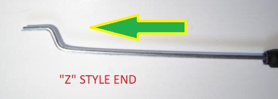 1969 - 1972 Chevelle Fresh Air Vent Cable with Knob, 14" Long, "Z", Angle 2