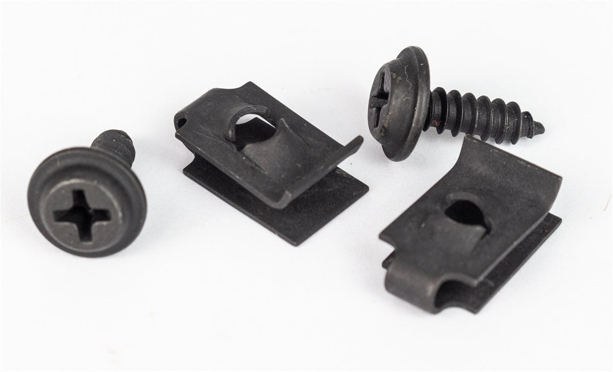 1970 - 1972 Chevelle Glove Box Door Lock Striker Catch Bar Mounting Hardware Screw and Clip Set