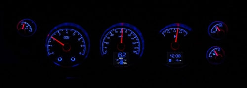 1970 - 1972 Chevelle Dash Instrument Cluster Gauges Set, HDX : Speedometer, Tachometer, Oil Pressure, Water Temp, Angle 7