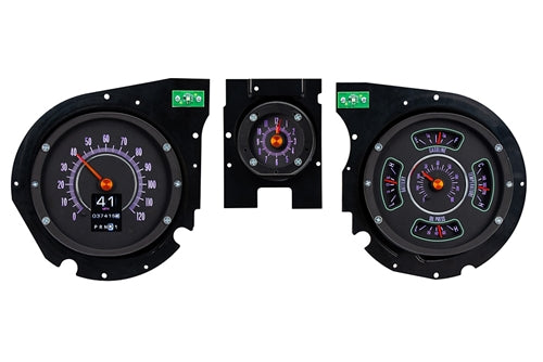 1969 Chevelle RTX Dash Gauge Instrument Cluster Set, Speedometer, Tachometer, Oil Pressure, Water Temp, Voltmeter, Angle 2
