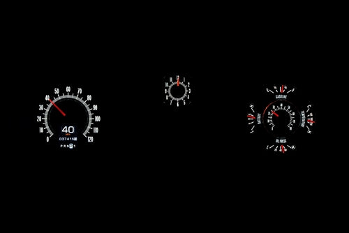 1969 Chevelle RTX Dash Gauge Instrument Cluster Set, Speedometer, Tachometer, Oil Pressure, Water Temp, Voltmeter, Angle 7