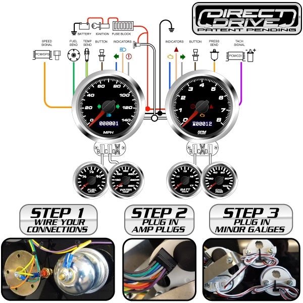1970 - 1972 Chevelle Malibu Sweep 69 Series Dash Instrument Cluster Gauges Set, Speedometer, Tachometer, Oil Press, Angle 6
