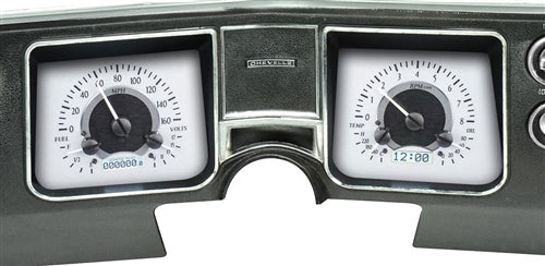 68 Chevelle Dash Instrument Cluster Gauges Set, VHX : Speedometer, Tachometer, Oil Pressure, Water Temp, Voltmeter, Angle 4