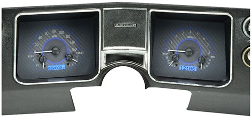 68 Chevelle Dash Instrument Cluster Gauges Set, VHX : Speedometer, Tachometer, Oil Pressure, Water Temp, Voltmeter, Angle 5
