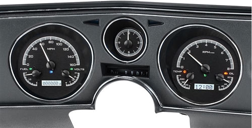 69 Chevelle Dash Instrument Cluster Gauges Set, VHX : Speedometer, Tachometer, Oil Pressure, Water Temp, Voltmeter, Angle 6
