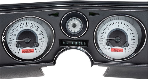 69 Chevelle Dash Instrument Cluster Gauges Set, VHX : Speedometer, Tachometer, Oil Pressure, Water Temp, Voltmeter, Angle 7