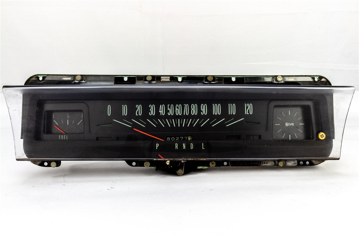 1969 Nova Dash Gauge Cluster Housing Assembly, Original GM Used