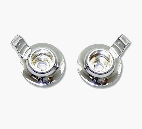 1969 - 1970 Nova Stereo Radio Knob Chrome Filler Set, Tone and Fader, Pair
