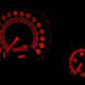 60s Muscle Custom 6 Gauge Set, Speedo, Tach, Volt, Oil, Water and Fuel with Polished Aluminum Bezels, Angle 9