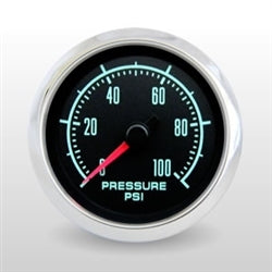 60s Muscle Custom 6 Gauge Set, Speedo, Tach, Volt, Oil, Water and Fuel with Polished Aluminum Bezels, Angle 5