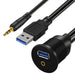 USB and Auxiliary Input with 36" Extension Cable, Angle 2