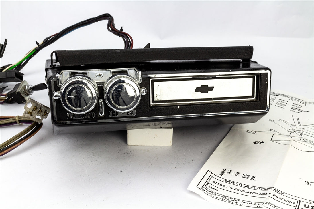 1969 Chevelle or Nova Dash Mounted 8 Track Tape Player, Original GM Used, 7307341, Angle 2