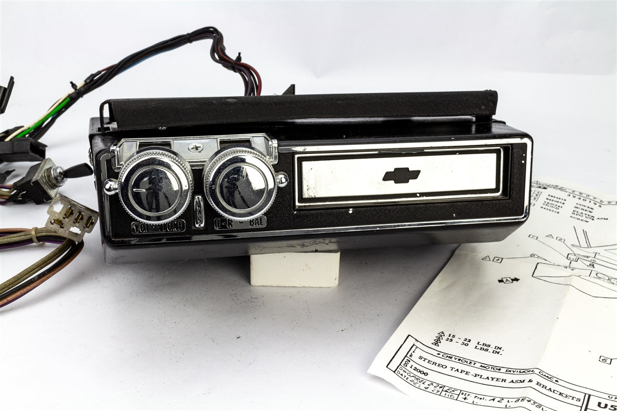 1969 Chevelle or Nova Dash Mounted 8 Track Tape Player, Original GM Used, 7307341, Angle 2