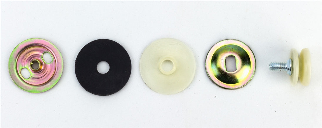 1968 - 1972 Chevelle Quarter Window Roller Center Lower Guide Set with Installation Nuts, Angle 2