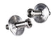 the new 1967 - 1972 Custom Stainless Steel Door Jamb Striker Bolts with Natural Machined Double Ring Billet Washer Plates, Pair