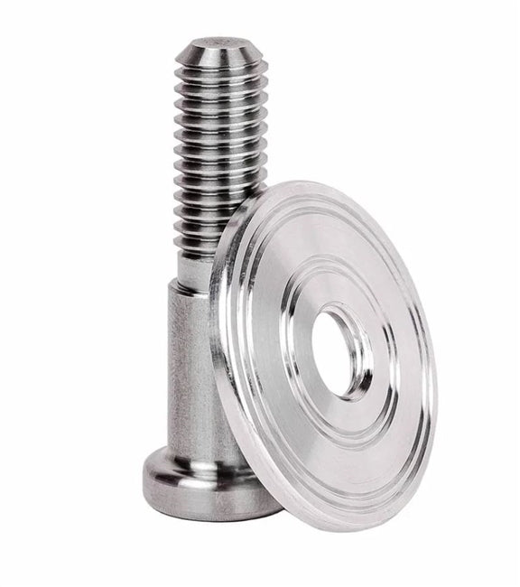 the new 1967 - 1972 Custom Stainless Steel Door Jamb Striker Bolts with Natural Machined Double Ring Billet Washer, Angle 2