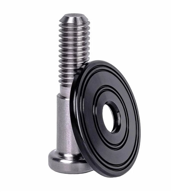the New 1967 - 1972 Custom Chevelle or Nova Stainless Steel Door Jamb Striker Bolts with Black Anodized, Angle 2